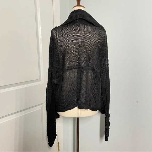 TSE Black 100% Linen Open Cardigan Shrug  size S NWT - Picture 14 of 17